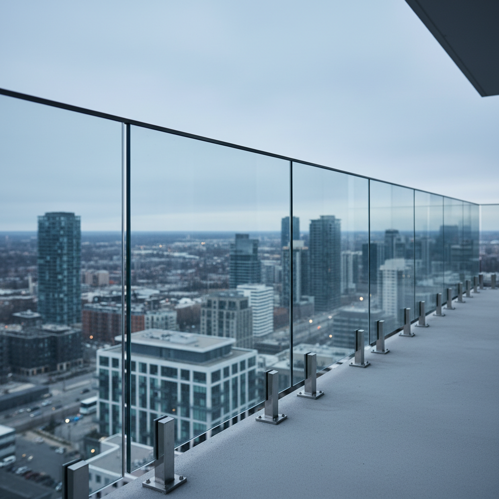 Three glass railing mounting types compared on a Toronto terrace